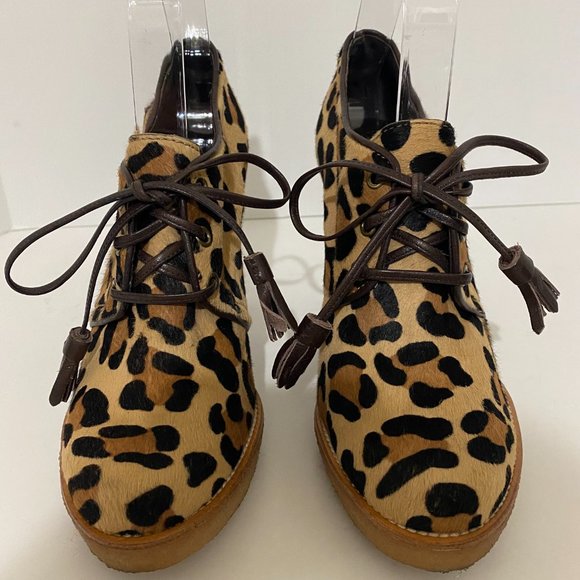 Coach Leopard Calf Hair Tullah Heels Booties 7.5 - Picture 7 of 11